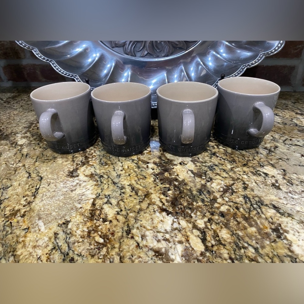 Le Creuset Ombré Flint 350ml/12oz coffee mug bundle of 4 Second Choix Brand new